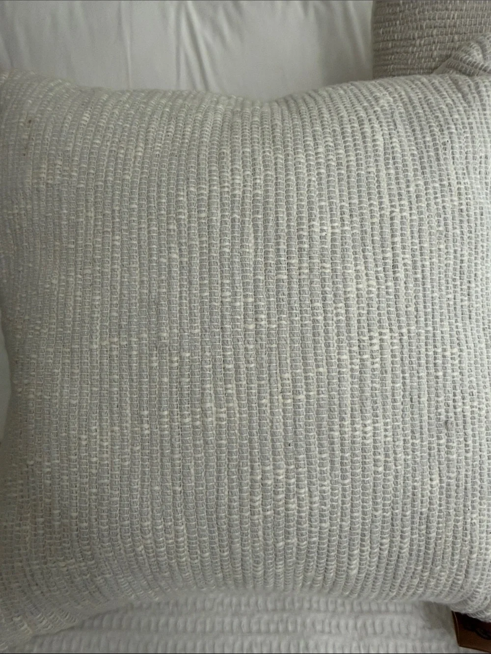 UGG 2 PACK light grey and white stitched throw pillows